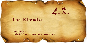 Lax Klaudia névjegykártya
