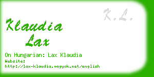 klaudia lax business card